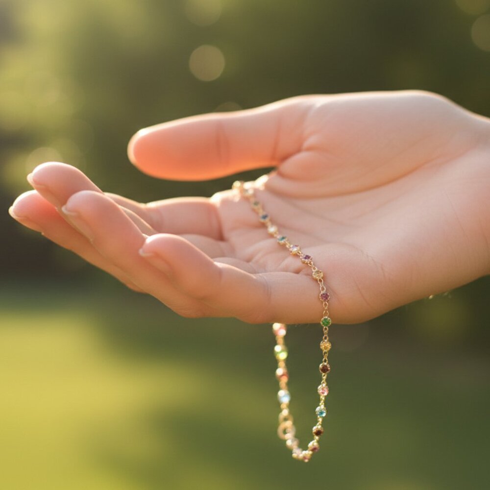 Dainty Anklet for Women – Elegant Everyday Jewelry & Perfect Gift | MLCRC1676 - Picture 4 of 5